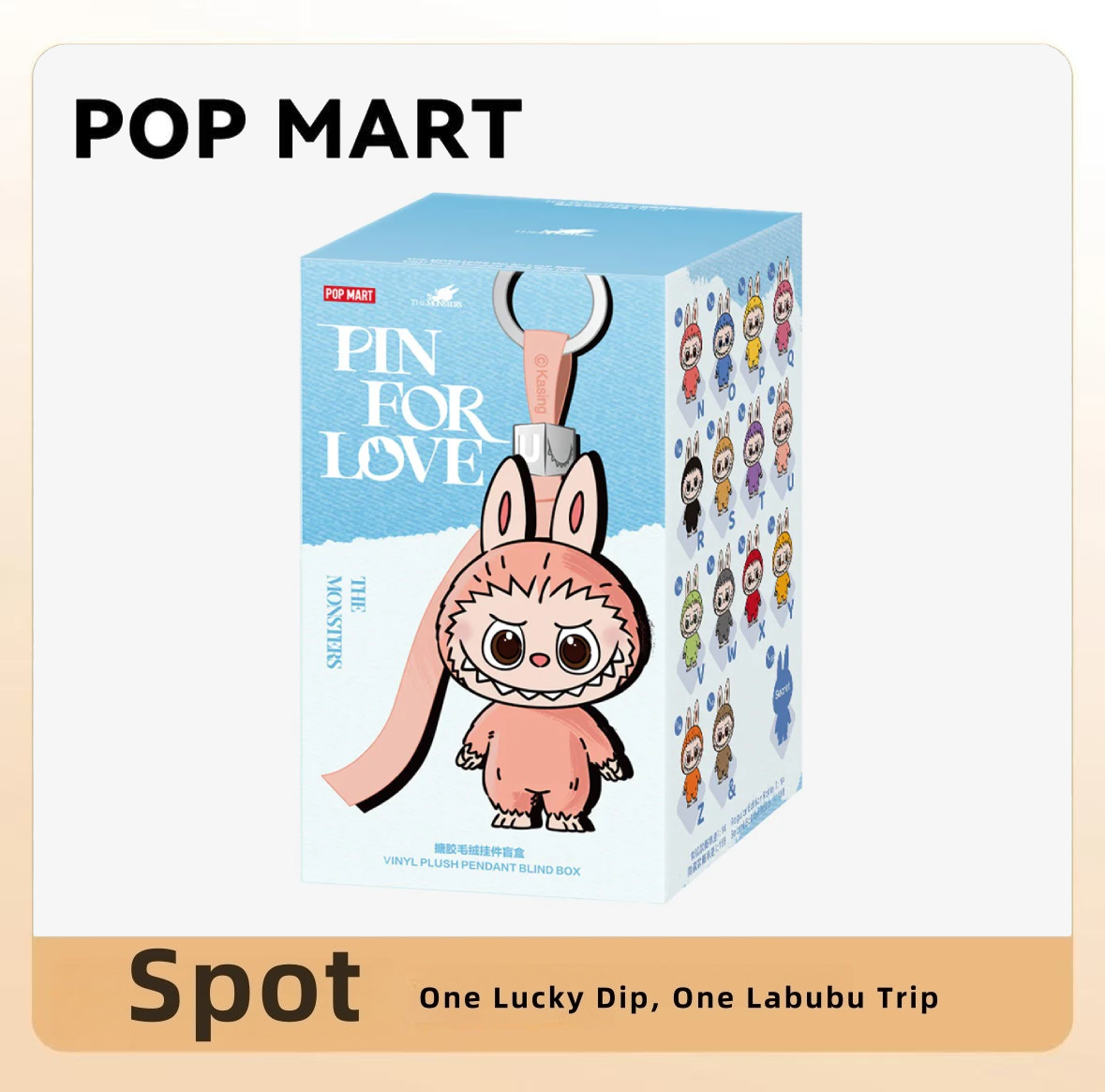 LABUBU V4 Pin For Love Series - Vinyl Plush Pendant Blind Box (N-Z)